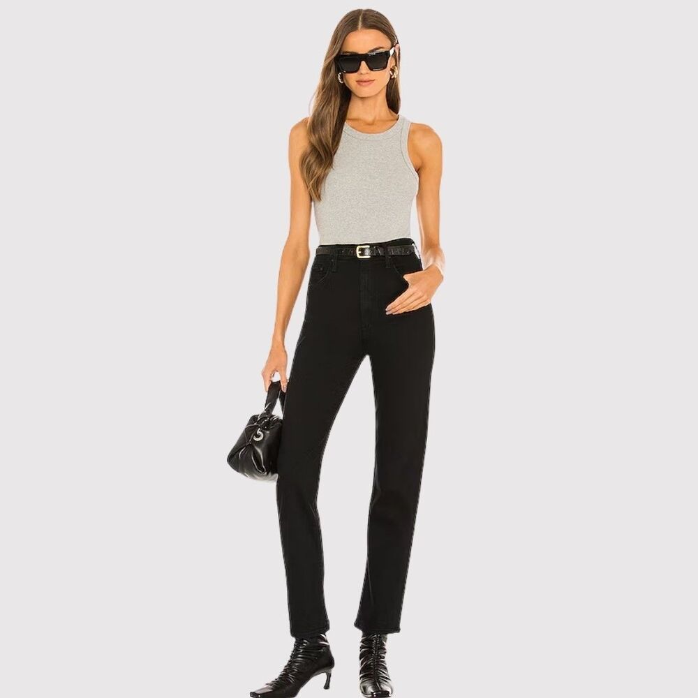 MOTHER Womens Jeans Black Denim The High Waisted Rider Skimp Not Guilty Size 27